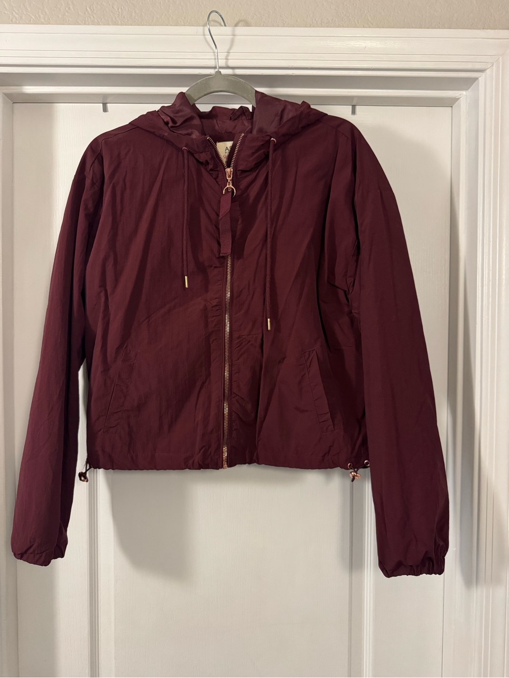 Ashley By 26 International Women's Burgundy Hooded Zip Jacket